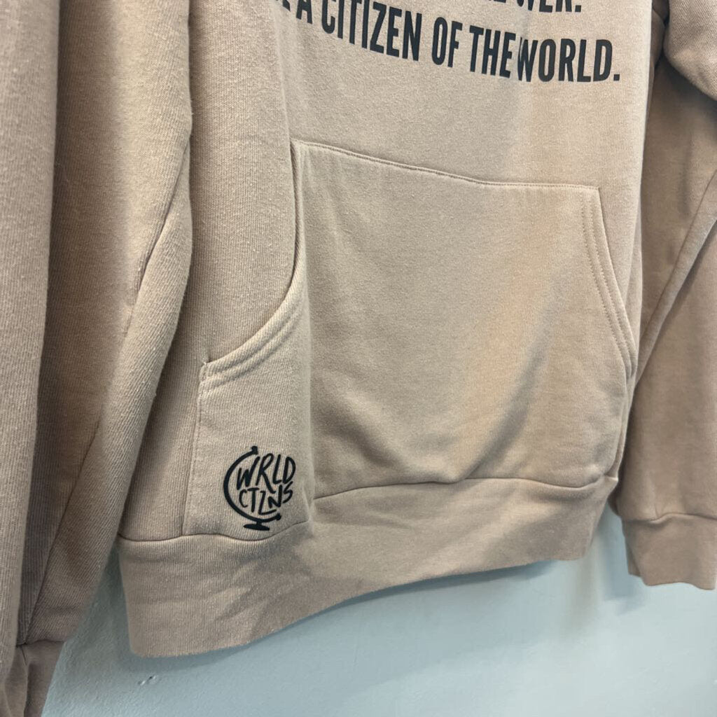 Wrld Ctzns Brown/ Black Long Sleeve Graphic Hoodie Large
