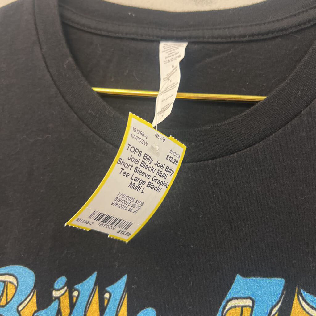 Billy Joel Black/ Multi Short Sleeve Graphic Tee Large