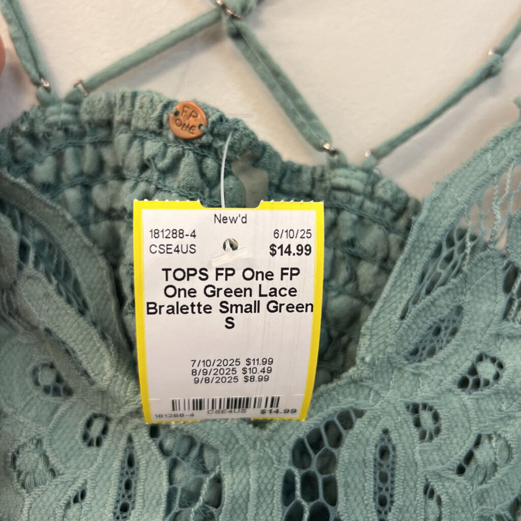 FP One Green Lace Bralette Small