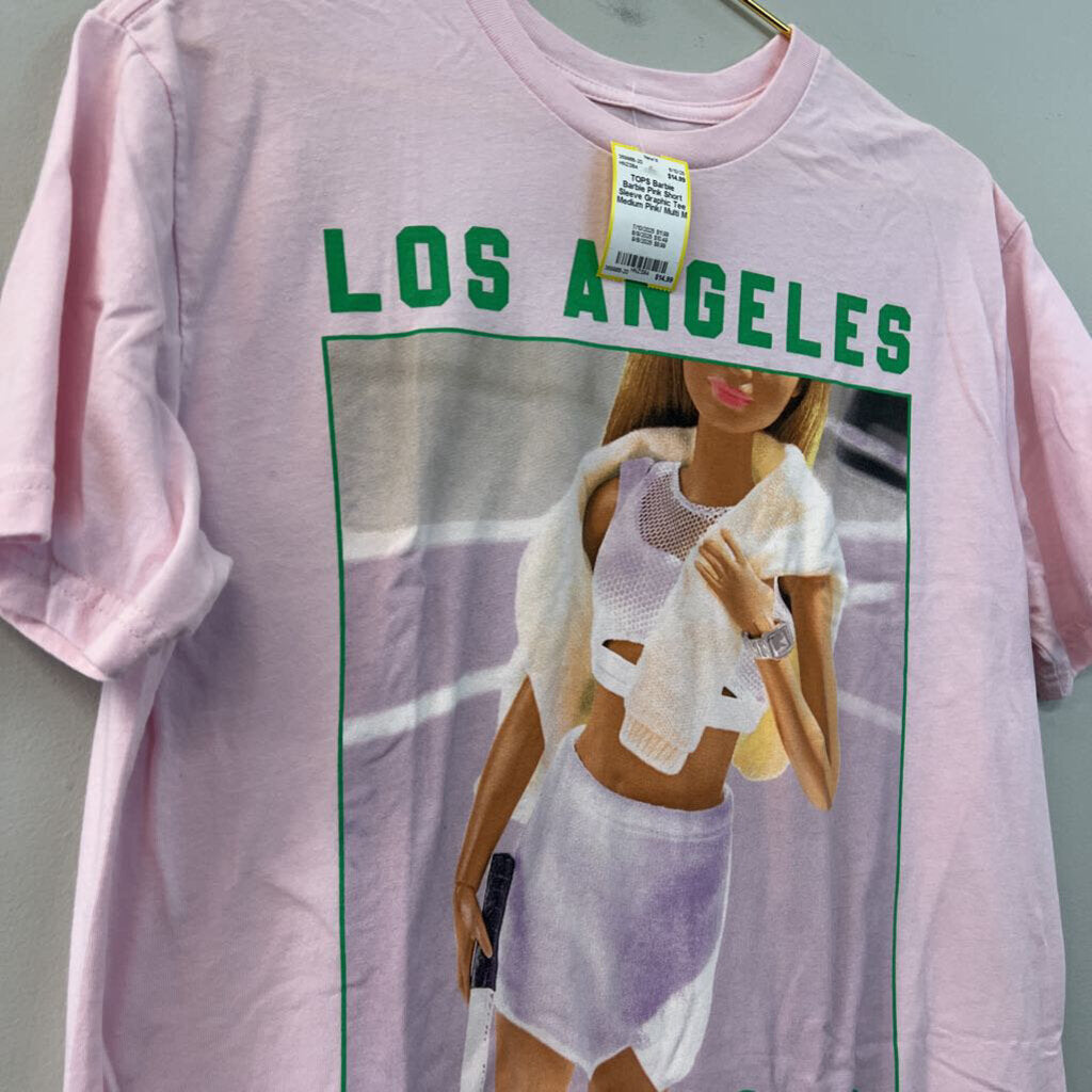 Barbie Pink Short Sleeve Graphic Tee Medium