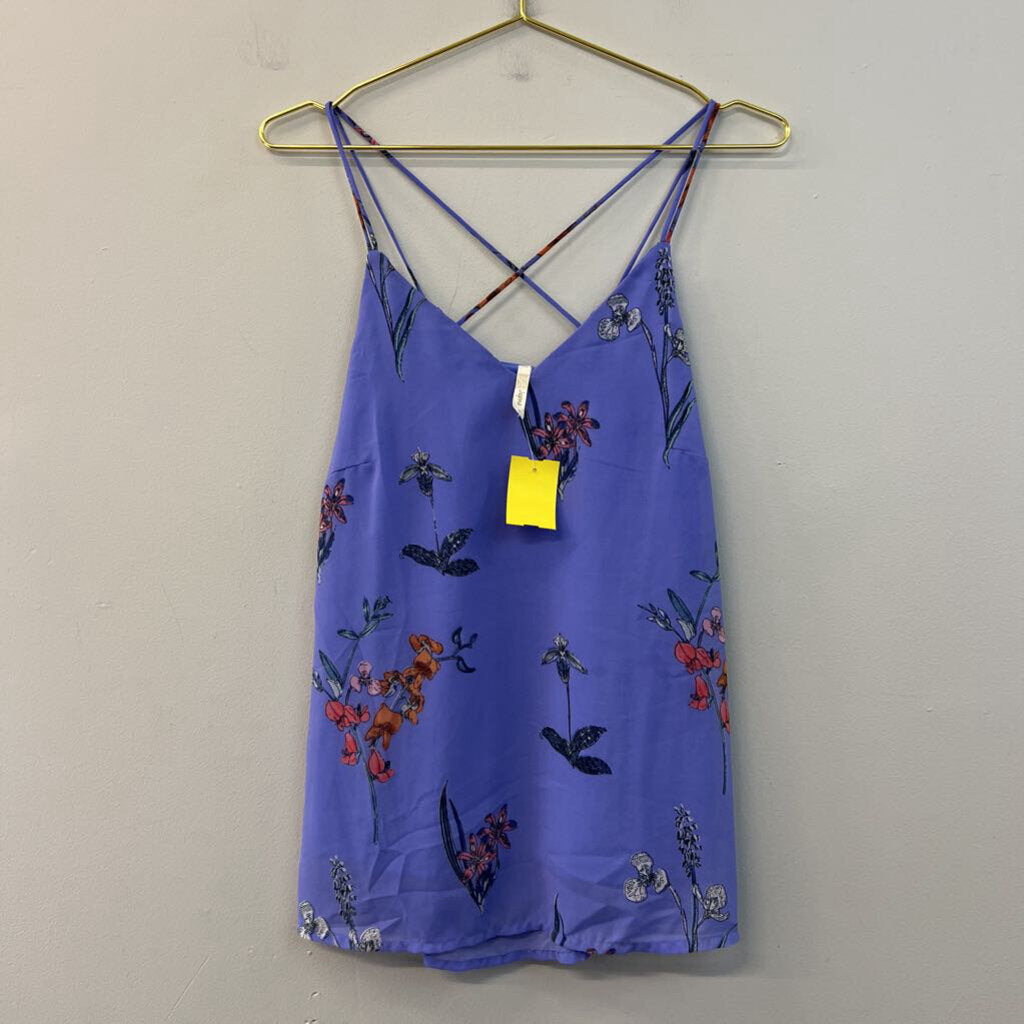 Japna Blue Flower Print Tank Top Medium