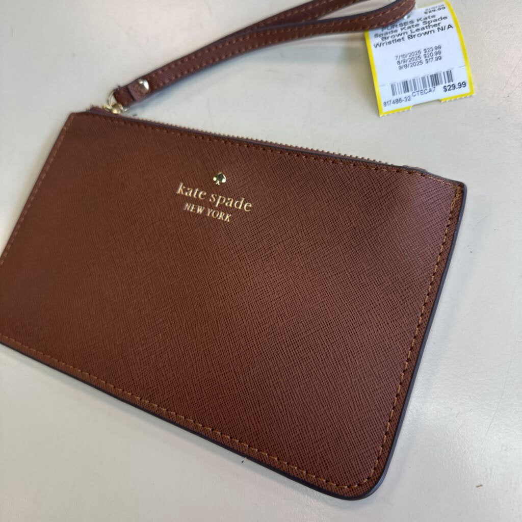 Kate Spade Brown Leather Wristlet
