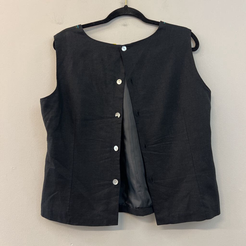 Black/Blue Embroidered Vintage Tank 16P