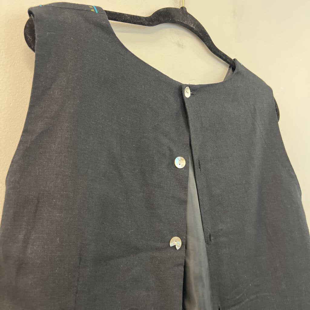 Black/Blue Embroidered Vintage Tank 16P