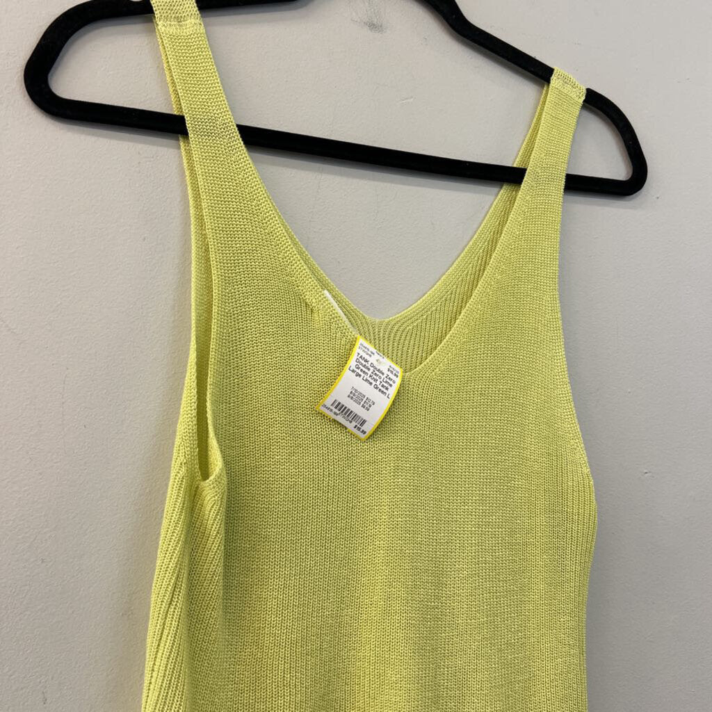 Double Zero Lime Green Knit Tank Large