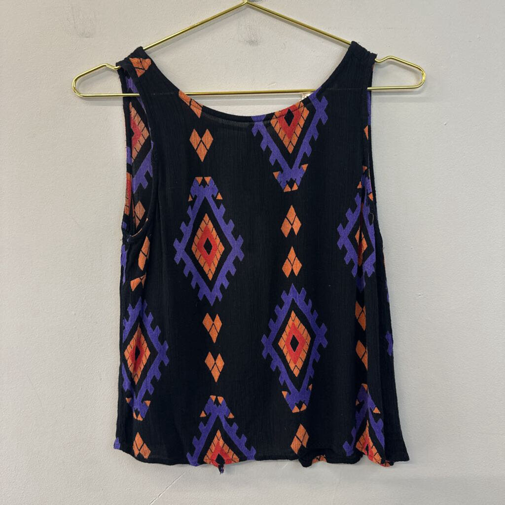 LA Hearts Black/ Multi Print Tank Top Extra Small