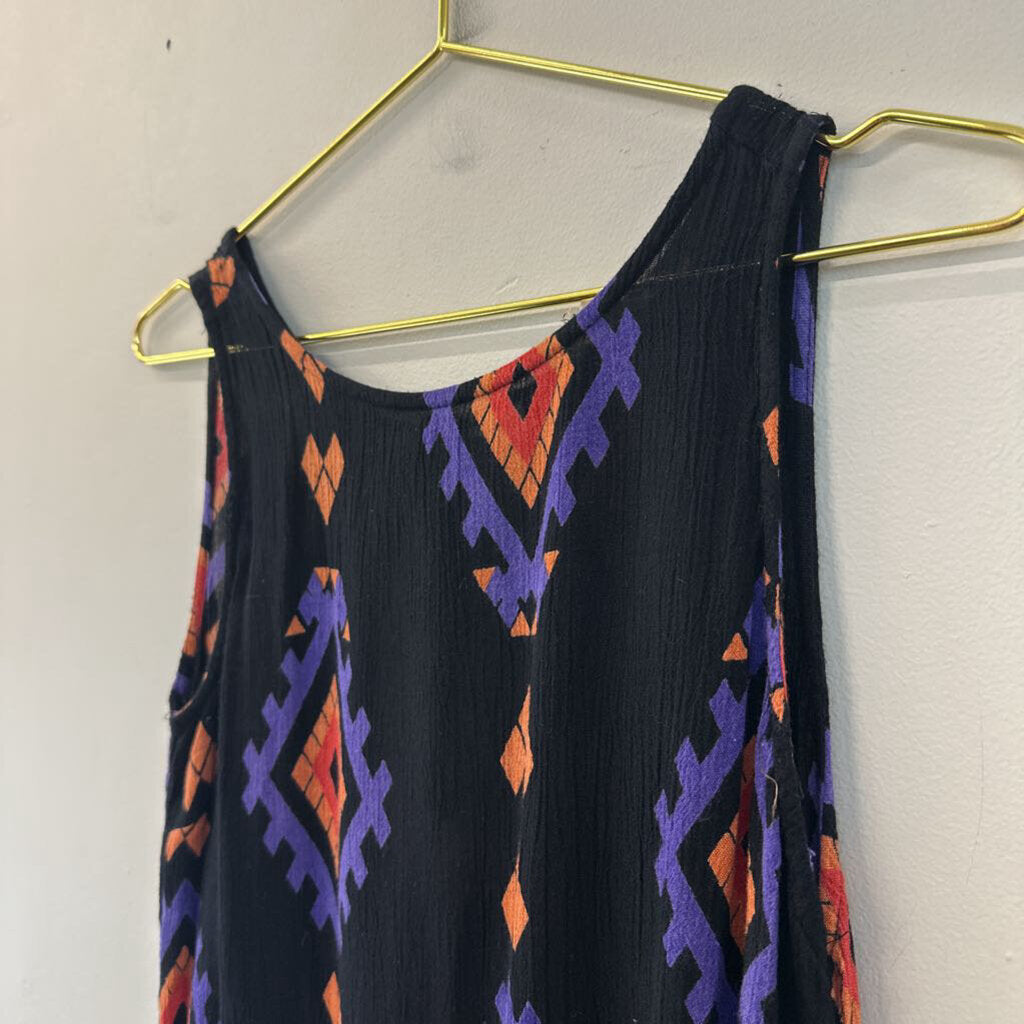 LA Hearts Black/ Multi Print Tank Top Extra Small