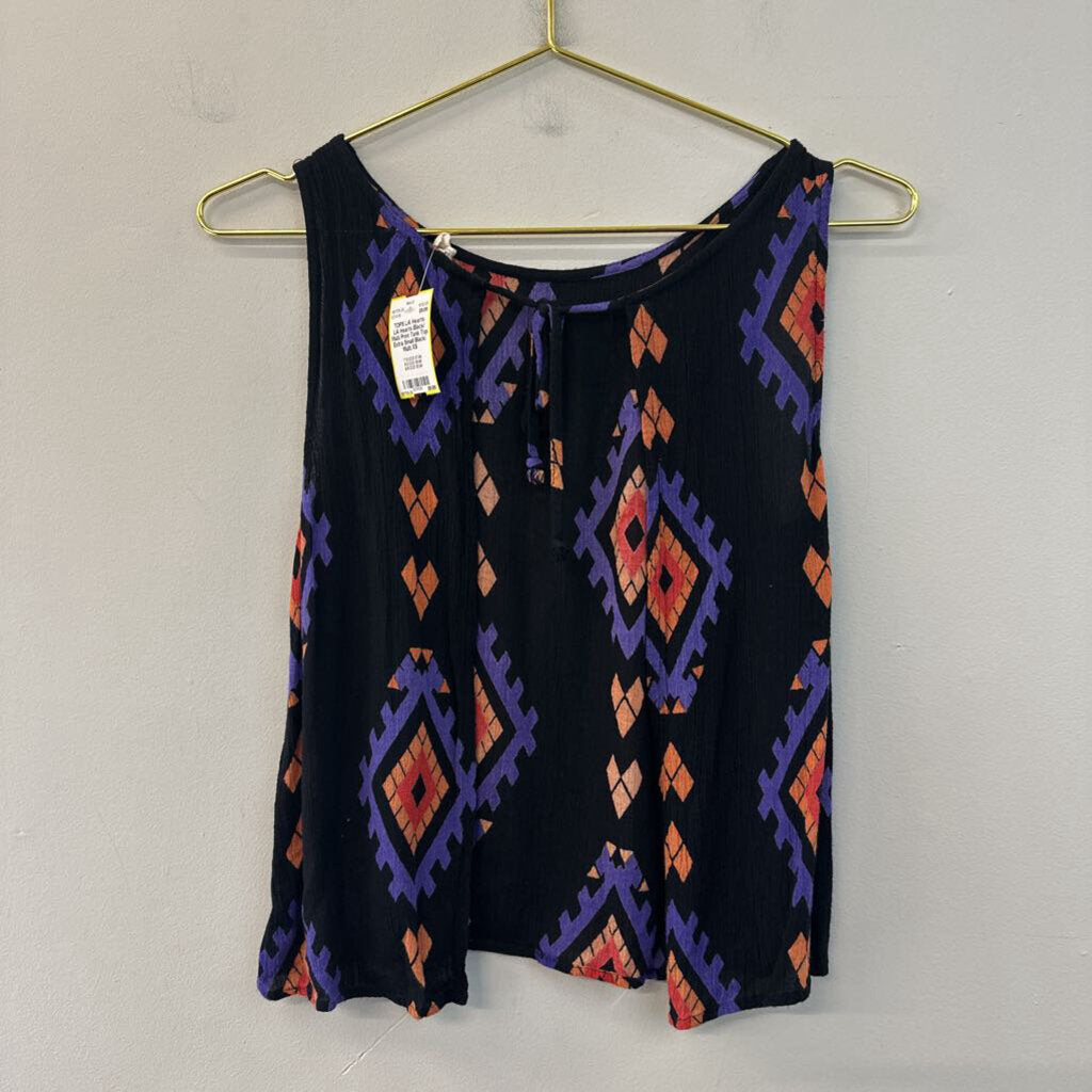 LA Hearts Black/ Multi Print Tank Top Extra Small