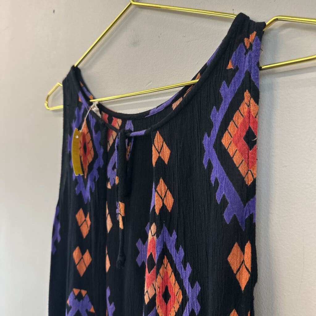 LA Hearts Black/ Multi Print Tank Top Extra Small