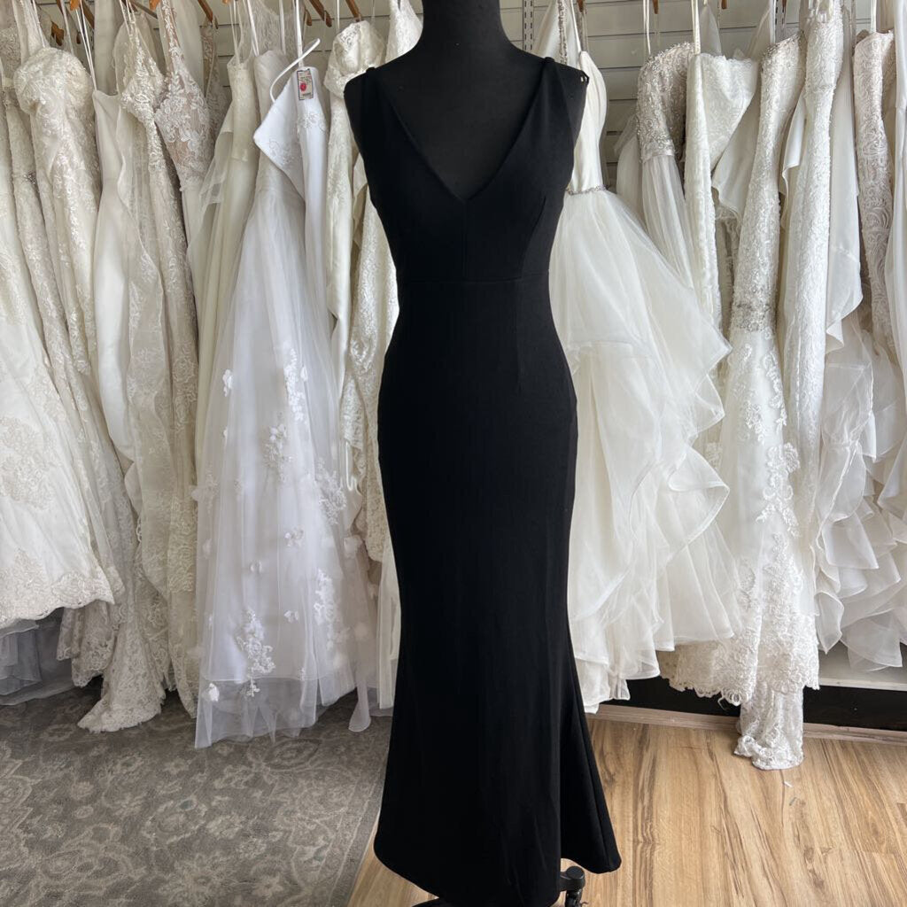 Lulus Black V Neck Long Formal Dress Extra Small
