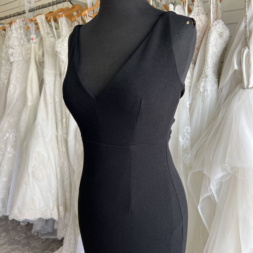 Lulus Black V Neck Long Formal Dress Extra Small