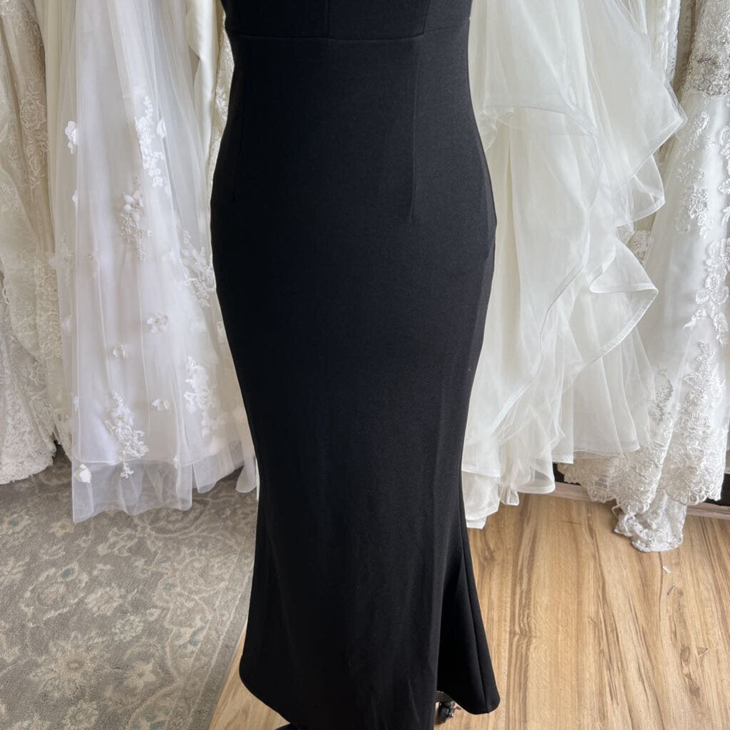 Lulus Black V Neck Long Formal Dress Extra Small