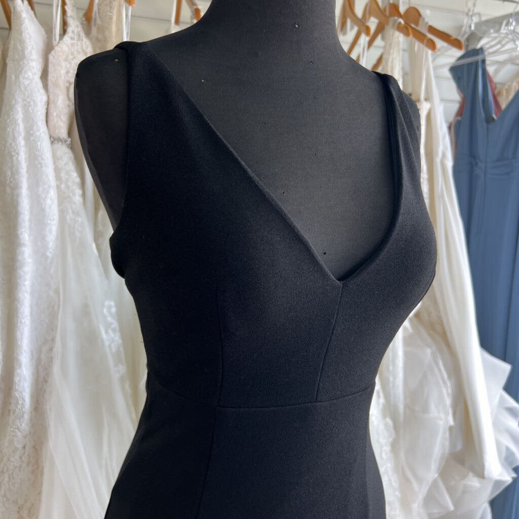 Lulus Black V Neck Long Formal Dress Extra Small
