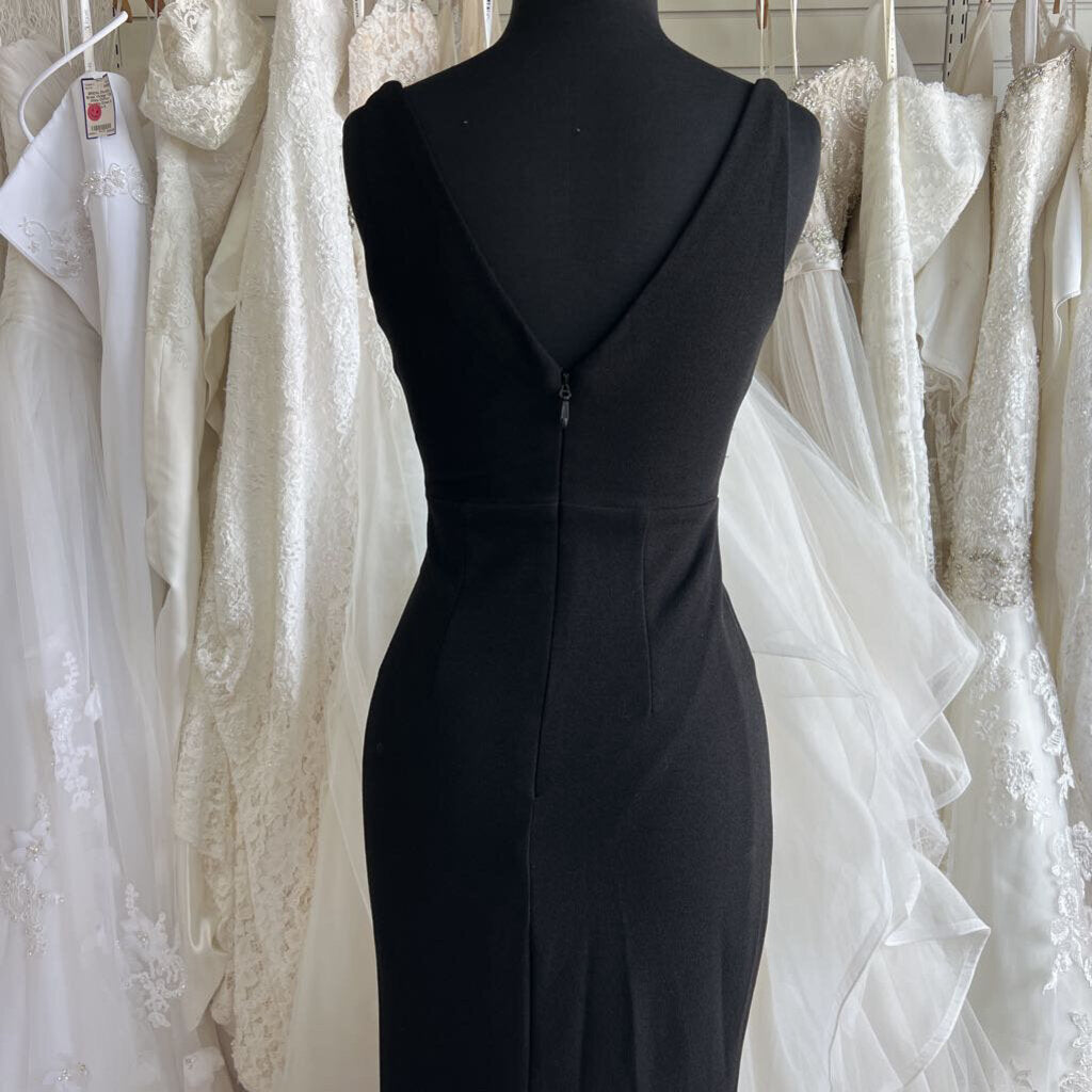Lulus Black V Neck Long Formal Dress Extra Small