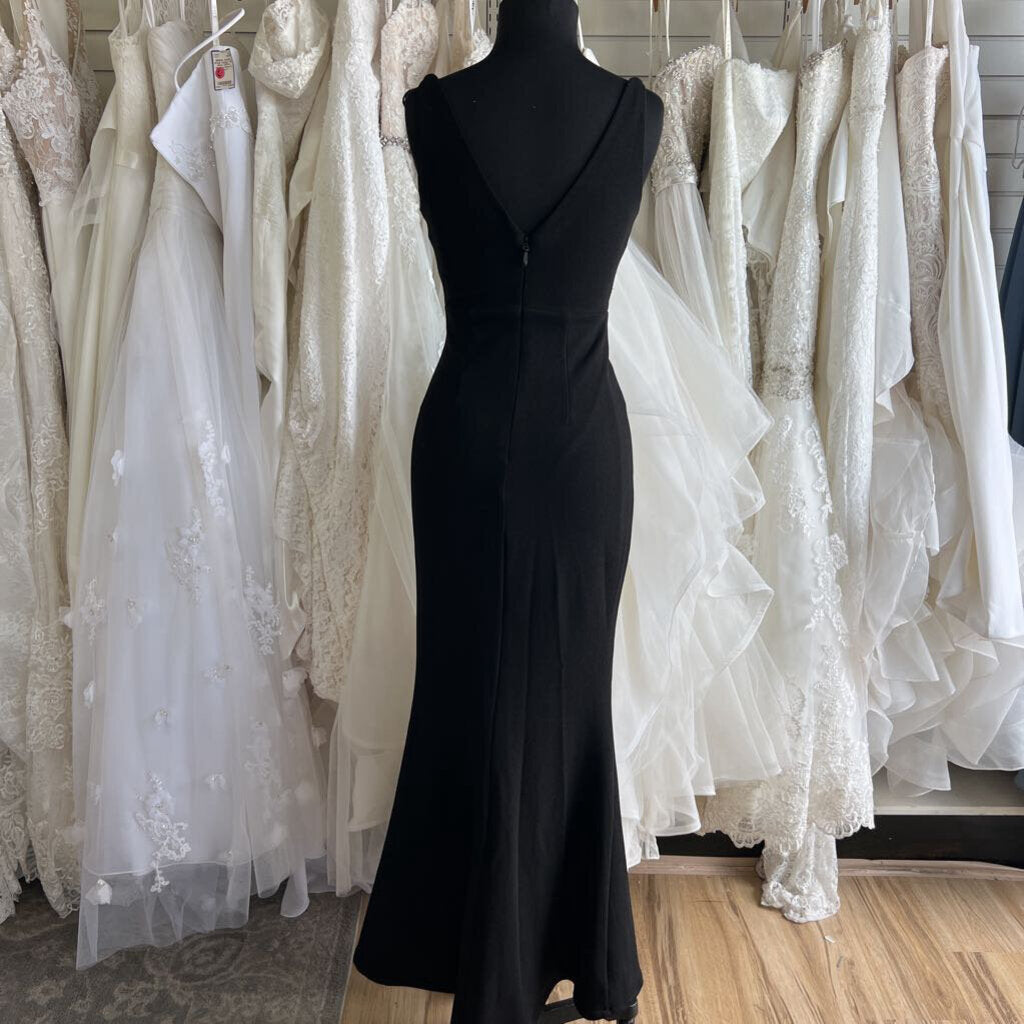 Lulus Black V Neck Long Formal Dress Extra Small