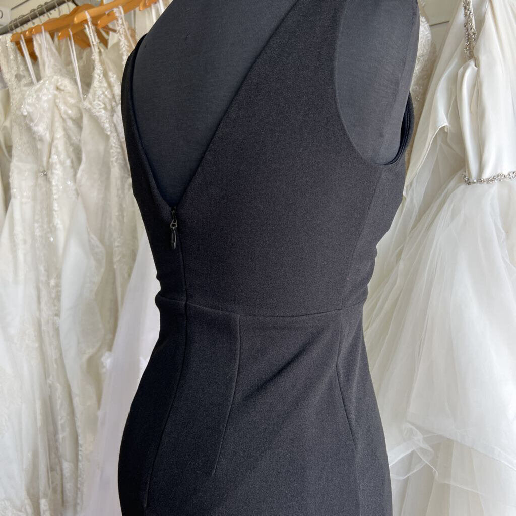 Lulus Black V Neck Long Formal Dress Extra Small