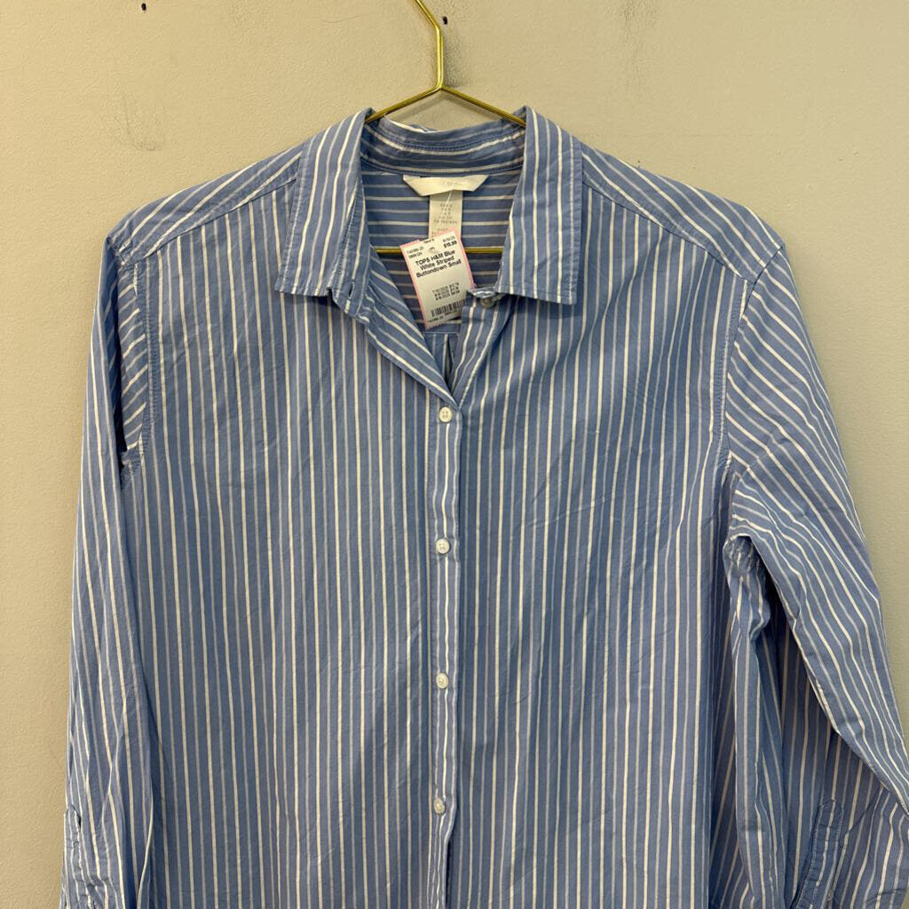 Blue White Striped Buttondown Small