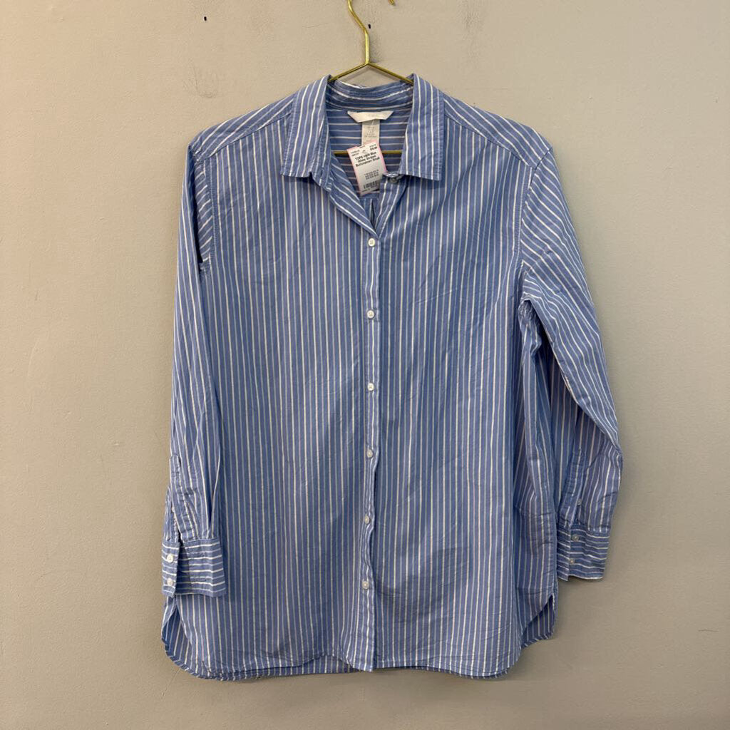Blue White Striped Buttondown Small