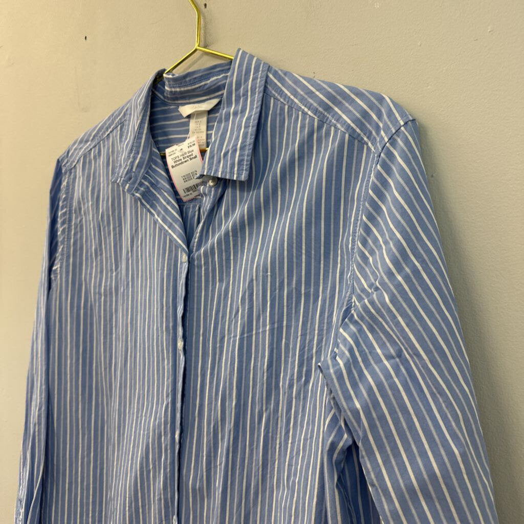 Blue White Striped Buttondown Small