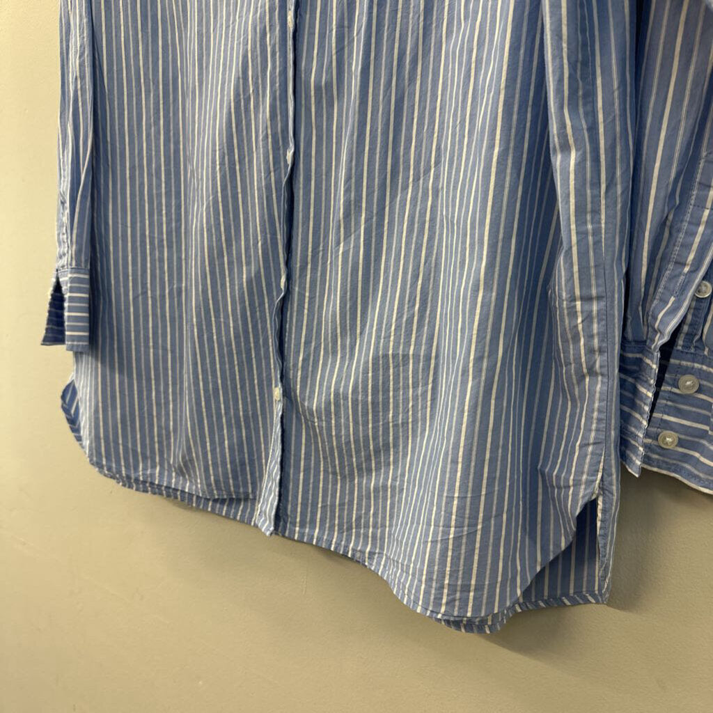 Blue White Striped Buttondown Small