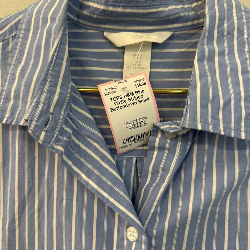Blue White Striped Buttondown Small