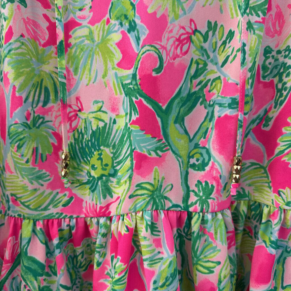 Lilly Pulitzer Pink/ Green Print Long Sleeve Top Small
