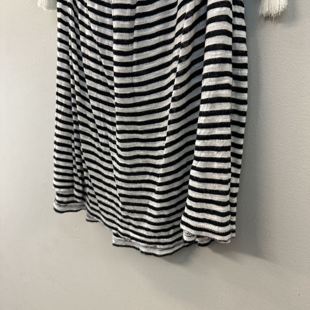 Loft Black/White Striped Offshoulder Large