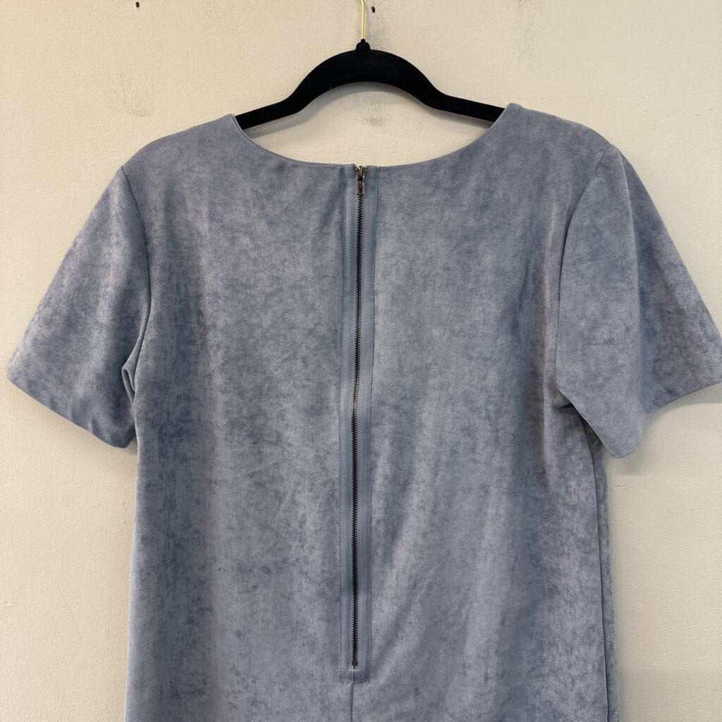 Bishop and Young Blue Suede Short Sleeve Dress Small Anthropologie