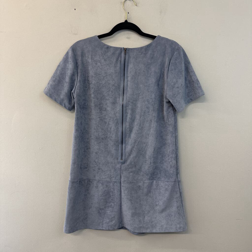 Bishop and Young Blue Suede Short Sleeve Dress Small Anthropologie