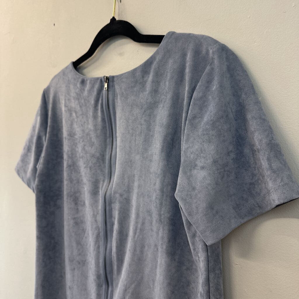 Bishop and Young Blue Suede Short Sleeve Dress Small Anthropologie