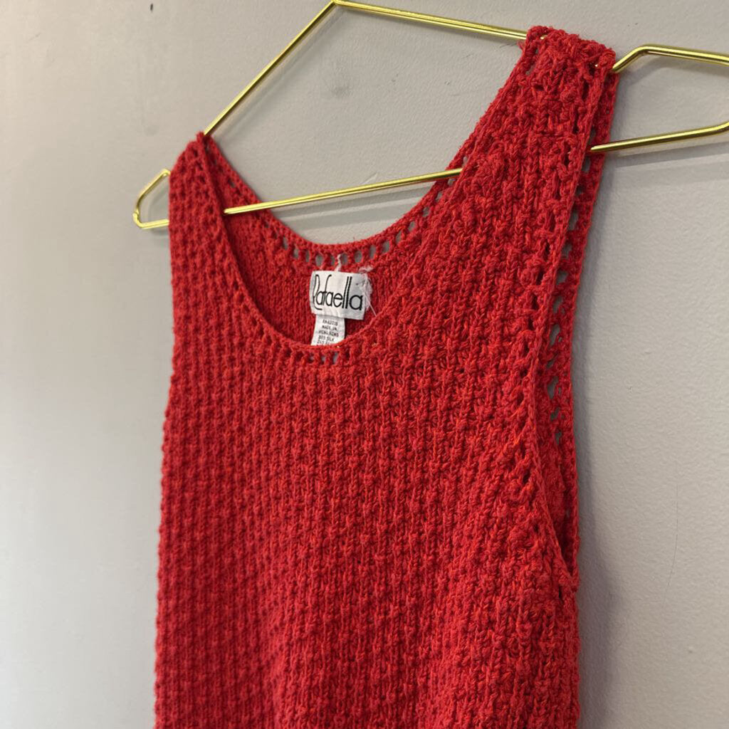Vintage Rafaella Red Knit Sweater Tank Top Small