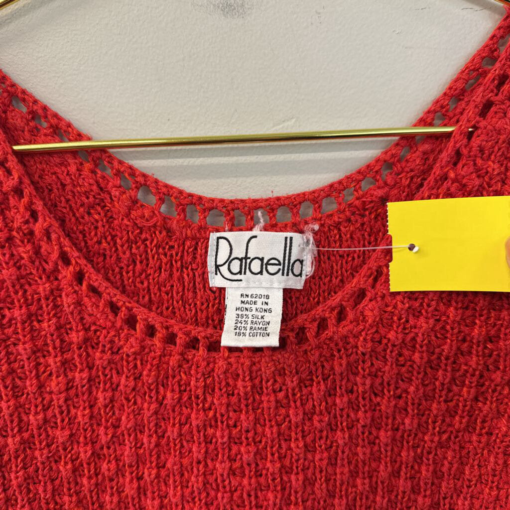 Vintage Rafaella Red Knit Sweater Tank Top Small