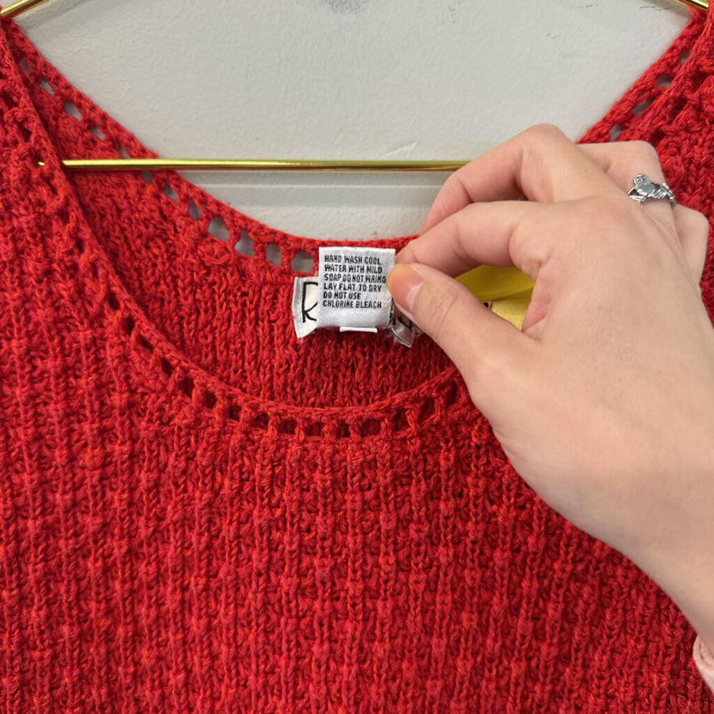 Vintage Rafaella Red Knit Sweater Tank Top Small