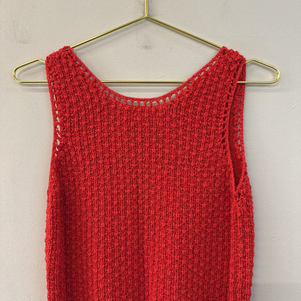 Vintage Rafaella Red Knit Sweater Tank Top Small