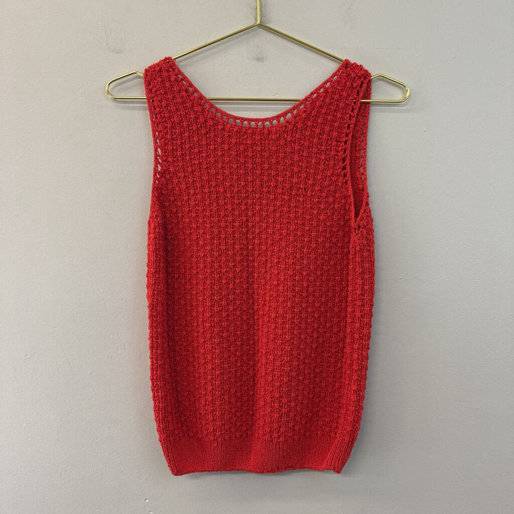 Vintage Rafaella Red Knit Sweater Tank Top Small