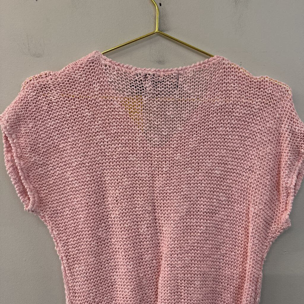Vintage David Brett Pink Short Sleeve Sweater Top Medium