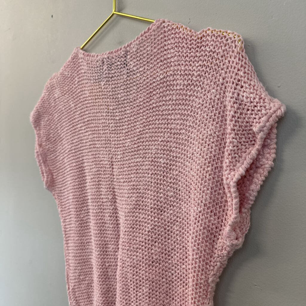 Vintage David Brett Pink Short Sleeve Sweater Top Medium