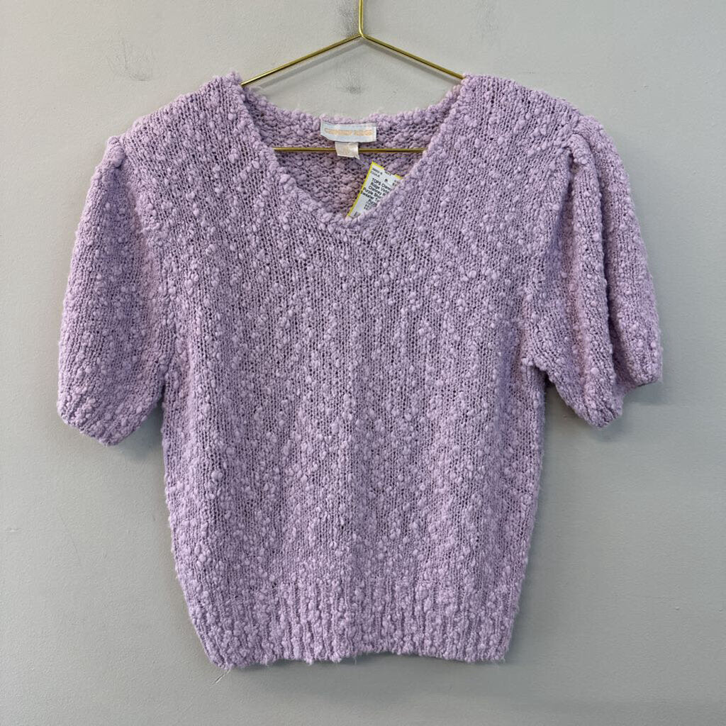 Vintage Chimney Ridge Purple Short Sleeve Sweater Top Medium