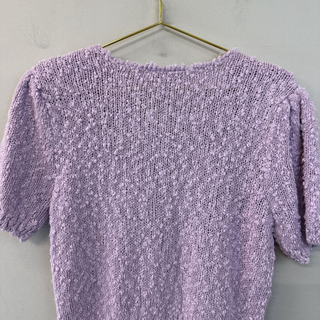 Vintage Chimney Ridge Purple Short Sleeve Sweater Top Medium
