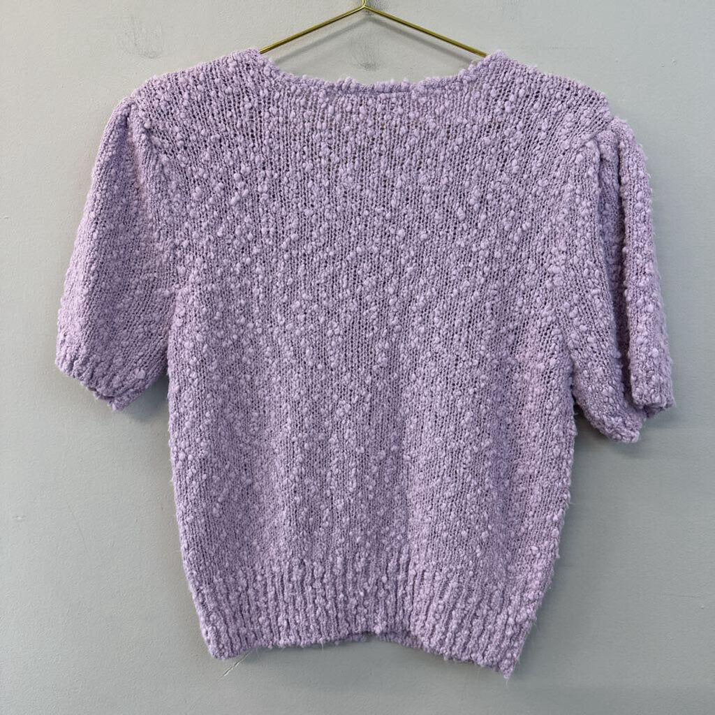 Vintage Chimney Ridge Purple Short Sleeve Sweater Top Medium