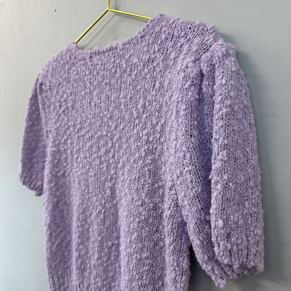 Vintage Chimney Ridge Purple Short Sleeve Sweater Top Medium