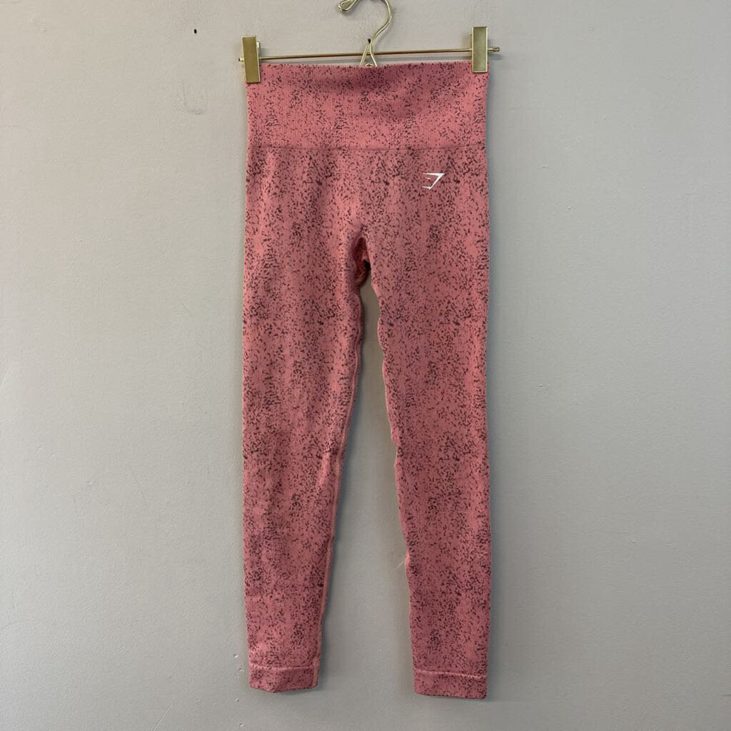 Gym Shark Pink Speckled Cropped Leggings Extra Large