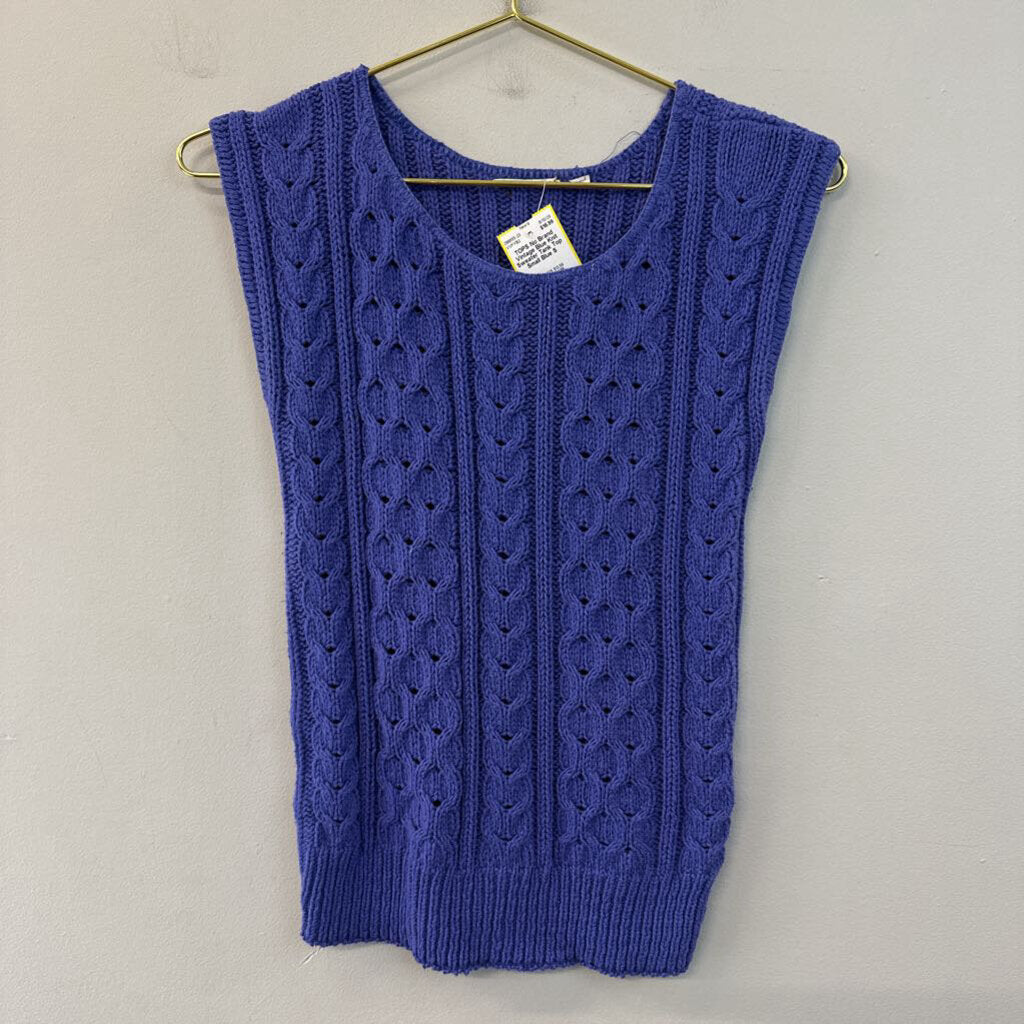 Vintage Blue Knit Sweater Tank Top Small