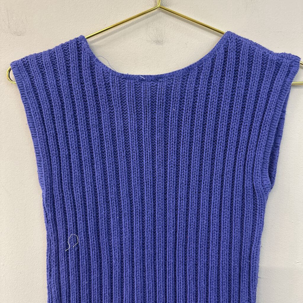 Vintage Blue Knit Sweater Tank Top Small