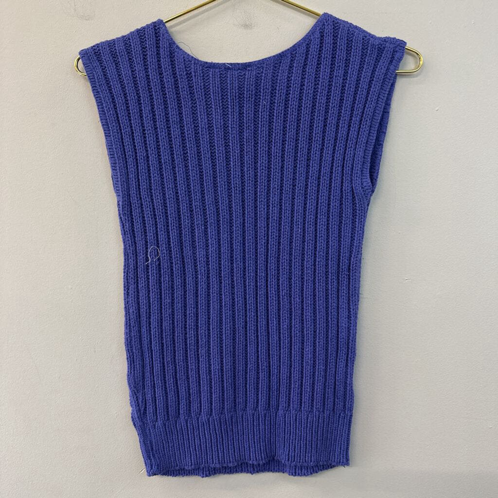 Vintage Blue Knit Sweater Tank Top Small