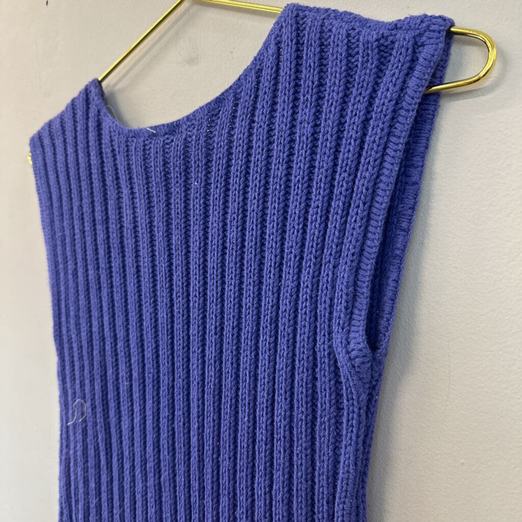 Vintage Blue Knit Sweater Tank Top Small