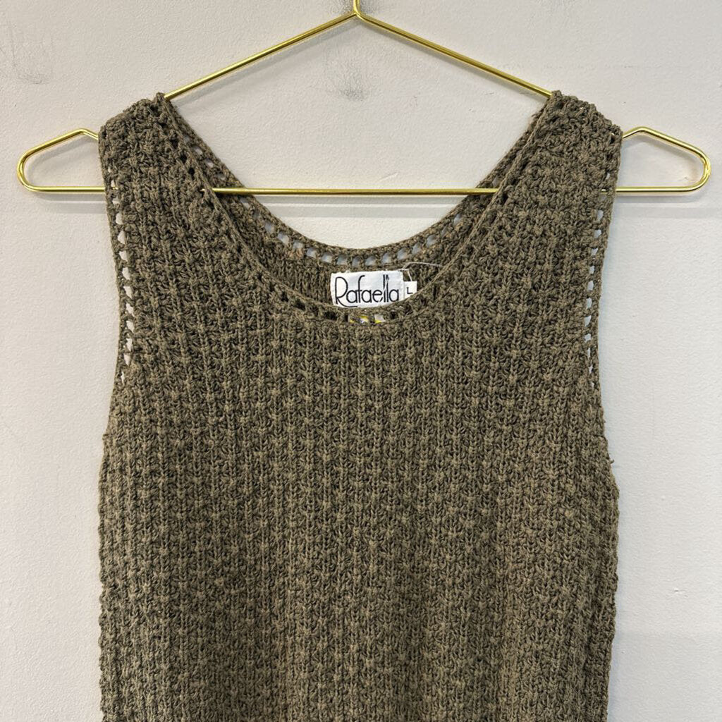 Vintage Rafaella Green Sweater Tank Top Large