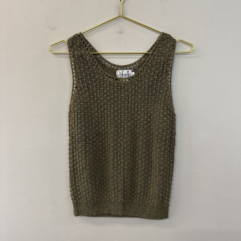 Vintage Rafaella Green Sweater Tank Top Large