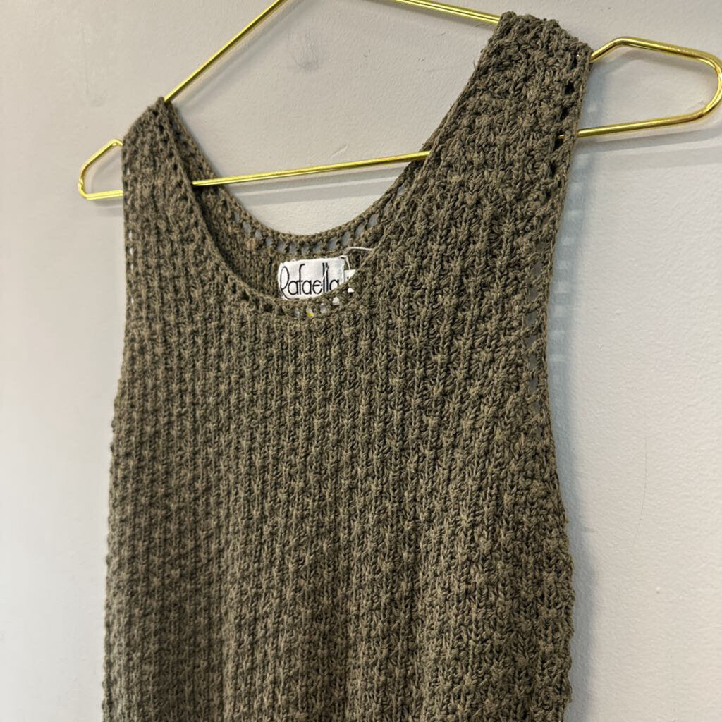 Vintage Rafaella Green Sweater Tank Top Large