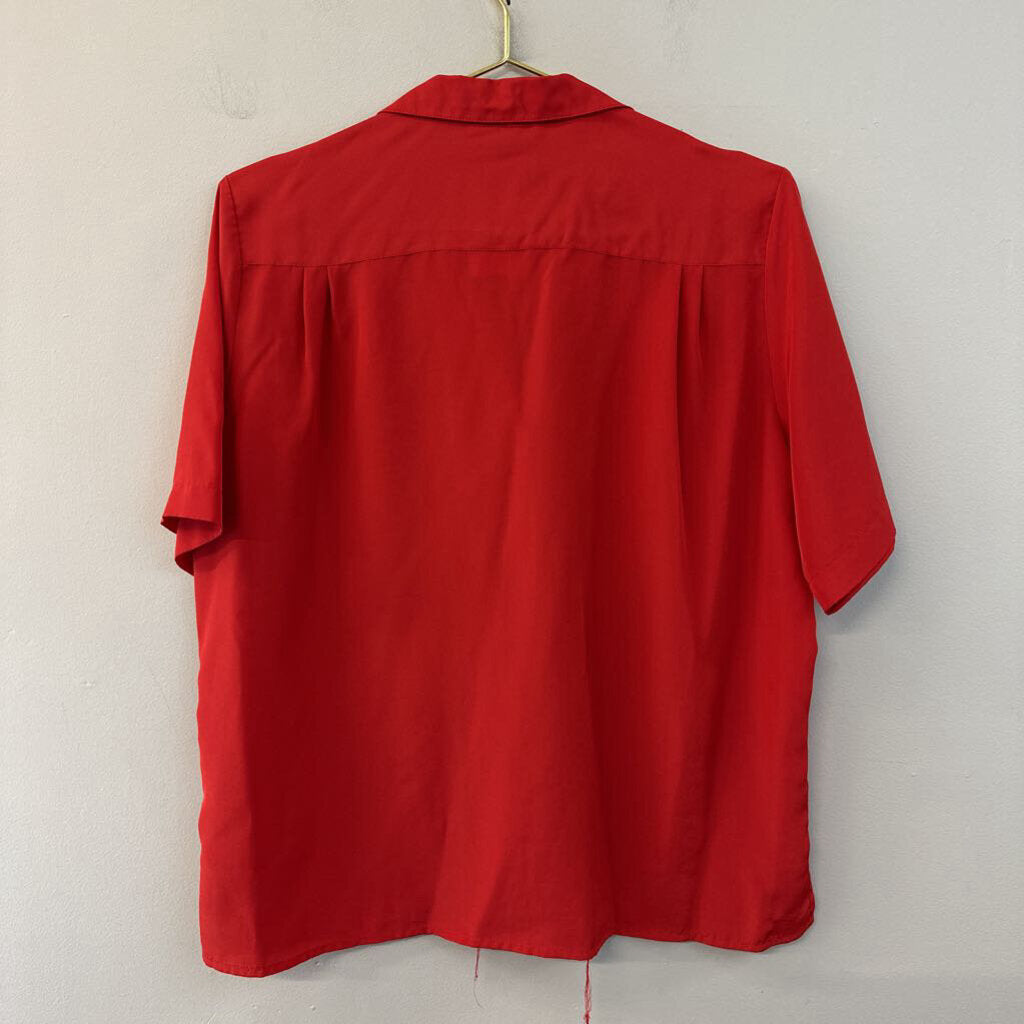Vintage Neil Martin Red Short Sleeve Button Down Top 14